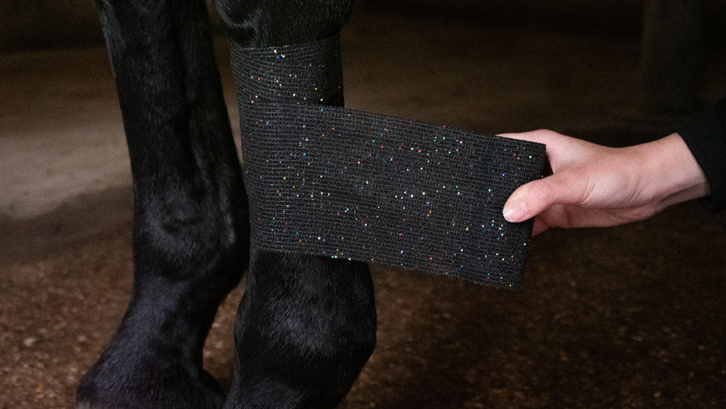 Excellent Animal Glitter Bandage Profi 10 cm - Zwart