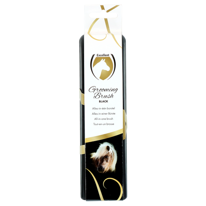 Excellent Horse Grooming Brush M Zwart