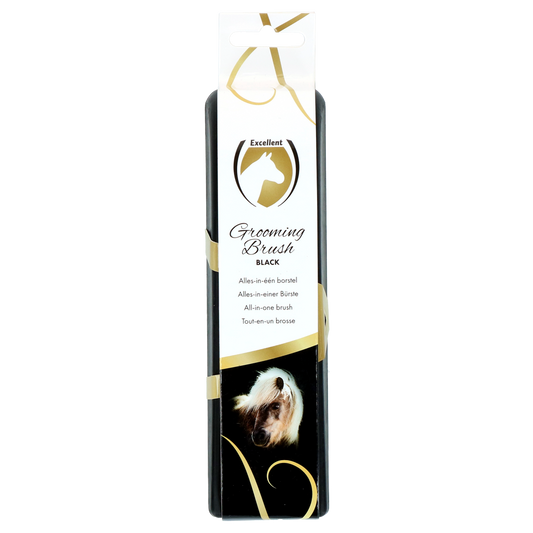 Excellent Horse Grooming Brush M Zwart