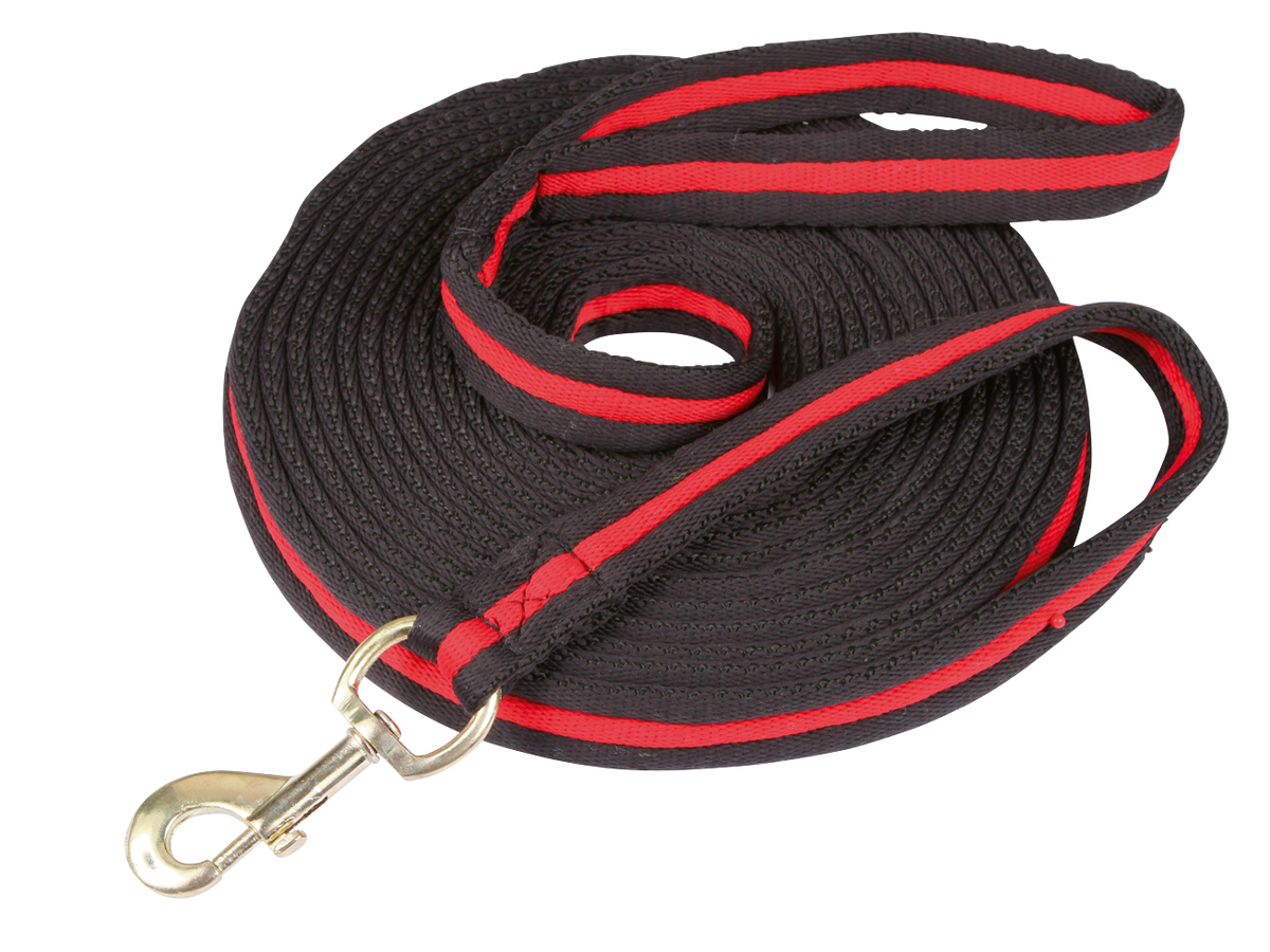 Longeerlijn zwart soft 8 meter Rood