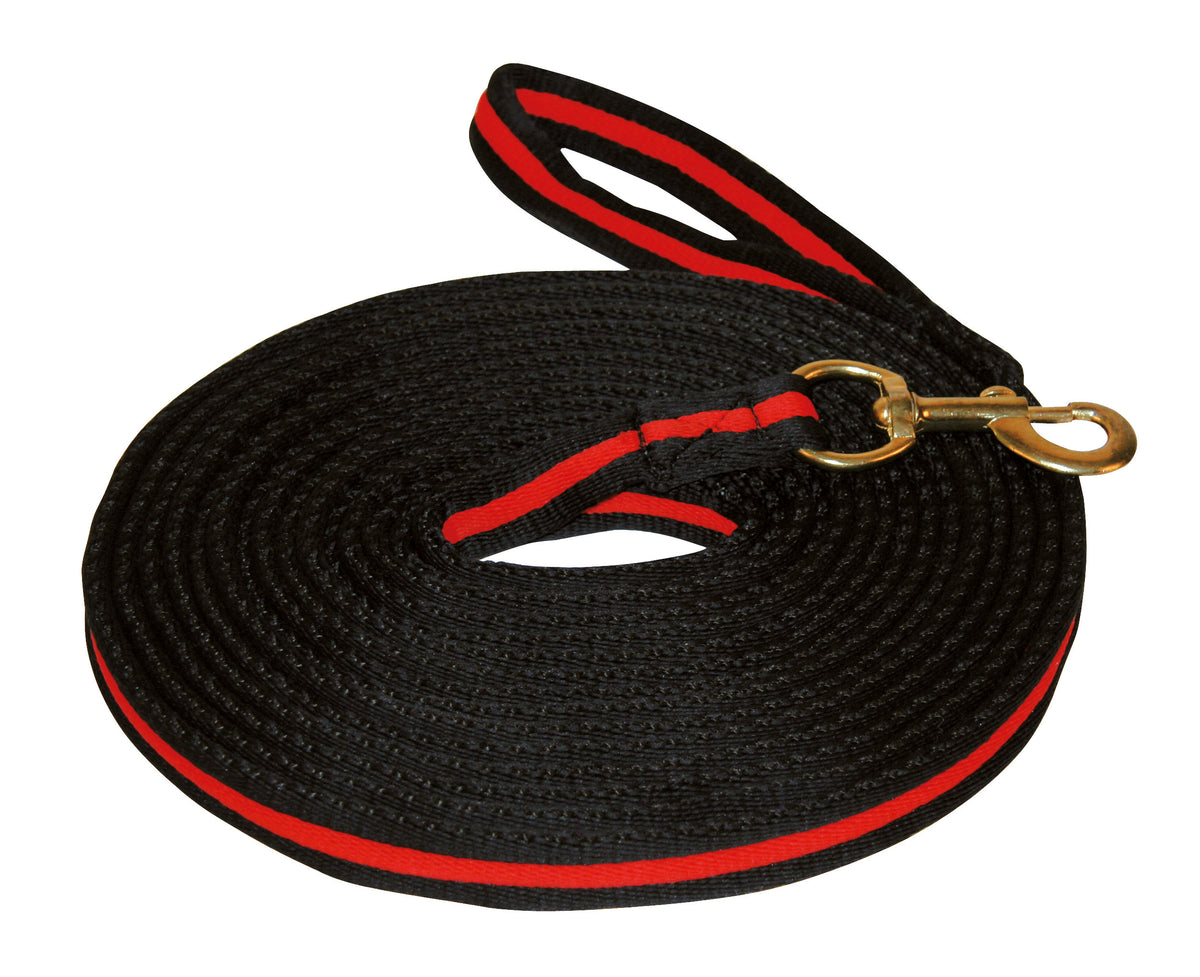 Longeerlijn zwart soft 8 meter Rood