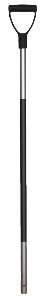 Mestvork steel aluminium 115 cm met rubberen grip Zwart handvat