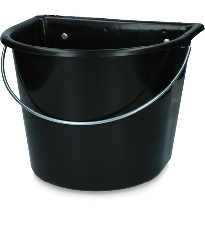 vPlast Voerbak met haken & hengsel 15 l Zwart