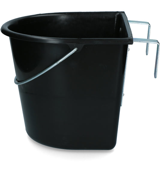 vPlast Voerbak met haken & hengsel 15 l Zwart
